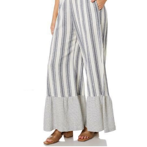 Tigerlily Navy and White Striped Wide-Leg Jumpsuit Women's Kapono Pant new - Picture 5 of 11